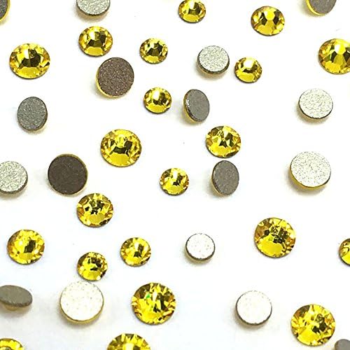 Citrine (249) yellow 2088 Xirius Swarovski Crystal Mixed sizes ss12 ss16 ss20 Flatbacks No Hotfix round Rhinestones