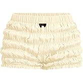 SOLY HUX Women's Ruffle Shorts Y2k Lace Lolita Bloomers Elastic Waist Frill Bottoms Micro Boyshorts