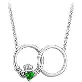 Biddy Murphy Silver Claddagh Necklace for Women, Symbolises Both Never Ending Love with Loyalty and Friendship, Crafted and Stamped for Authenticity in Ireland - Select 18" or 20" Chain Length
