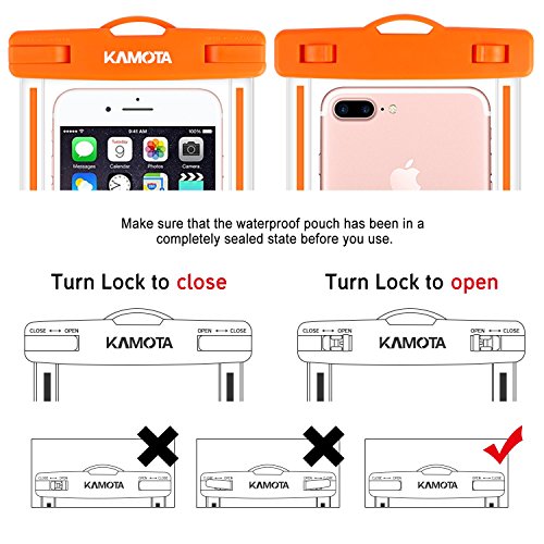 image for KAMOTA Waterproof Case, 3 PACK Glow In The Dark IPX8 Universal Waterpr