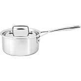 Demeyere Essential 5, 1.5 qt Saucepan with Lid 5 Ply Made in Belgium | Oven safe to 500&deg;F, Riveted 18/10 Handles, Perfect Pour Edge, Induction Cookware Compatible &amp; for All Cooktops.