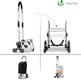 VOUNOT Folding Shopping Trolley 6 Wheels Aluminium 58L Detachable Bag view 3