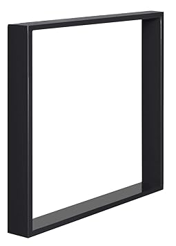 HOLZBRINK Tischkufen aus Vierkantprofilen 100x20 mm, Tischgestell 80x72 cm, Tiefschwarz, 1 Stück, HLT-01-A-FF-9005