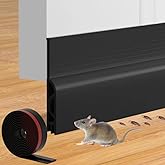 Ormein Door Draft Stopper, Adjustable Weather Stripping Seal for Cold Insulation, Bottom/Under Sweep for Exterior &amp; Interior Doors, Seal Blocker Noise, Black, 39 inches