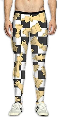 MSYGP Art Chess Compression Pants Men Crazy Tights Leggings Athletic Gym Tights For Men
