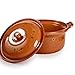 Ancient Cookware, Mexican Clay Lidded Cazuela Pot, Extra Large, Terracotta, 8 Quarts