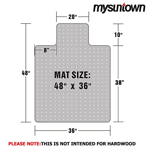 image for Mysuntown Carpet Chair Mats, PVC Vinyl Chair Mat for Carpeted Floors w