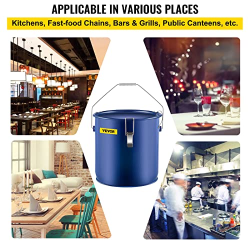 VEVOR Fryer Grease Bucket 6 Gal Oil Disposal Caddy Steel Fryer Oil