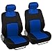 Advanced Performance Car Seat Covers - Instant Install Sideless Fronts + Full Interior Set for Auto (Blue Combo)