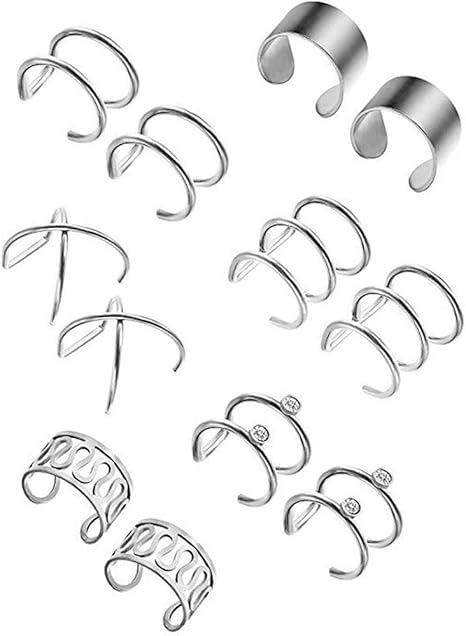 Amazon Chdhaltd 6ペア ノンピアス フープ イヤーカフ 軟骨 イヤークリップ セット 男女兼用 ファッション パンクロック イヤークリップ カフ ラップイヤリング ピアス 通販