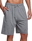 Ubon Men's Summer Soft Lounge Sports Shorts Loose Pajama Bottoms(Dark Grey,US M)