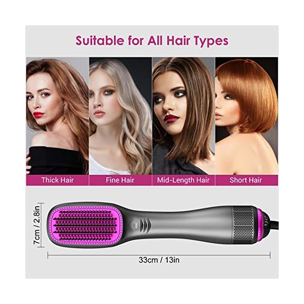 APOKE-3-in-1-Hair-Dryer-Brush-Straightener-Brush-Professional-1200W-Powerful-Ceramic-Tourmaline-Ionic-One-Step-Hot-Air-Brush-3-Heat2-Speed-Hair-Dryer-and-Styler-for-All-Hair-Types APOKE 3 in 1 Hair Dryer Brush & Straightener Brush, Professional 1200W Powerful Ceramic Tourmaline Ionic Hot Air Brush…