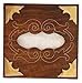 SouvNear Wooden Handmade Tissue Holder Box - Square Wood Facial Tissue Box Cover in RoseWood Etched with Brass Work - Perfect Fit for Upright Kleenex Boutique Tissues