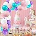 RUBFAC Unicorn Mermaid Balloons 12 Inches 112pcs, Light Pink Blue Purple Assorted Color Thickened Latex Balloons for Unicorn Party, Mermaid Decoration, Birthday Party Decorations