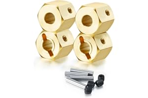 RCLions Brass Wheels Hex Hub 8mm/10mm Extension Hex Drive Adapter for Redcat GEN8 Upgrades Parts 1/10 RC Crawler Car (10mm)