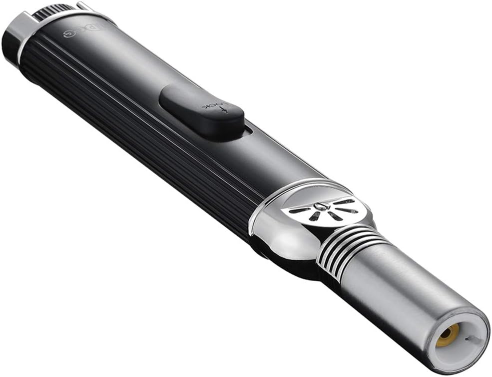 Multipurpose Butane Torch, MDee Culinary Torch, Refillable Cooking Blow Torch, Adjustable Cigar Lighter with Safe Flame Lock, Perfect for Baking, Welding, DIY Crafts, etc (Gas Not Included, Black)