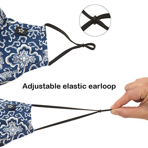 Washable Reusable Mouth Mask Cotton Anti Dust Half Face Mouth Mask for Men Women Dustproof With Adjustable Ear Loops