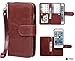 Case for iPhone 5C, xhorizon TM FLK Premium Leather Folio Case [Wallet Function] [Magnetic Detachable] Fashion Wristlet Purse Soft Flip Multiple Card Slots Case Cover for iPhone 5C (Coffee)