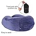 D-Jeesian Super Soft U-shaped Neck Pillow Memory Foam Head & Neck Support for Travel With Portable Carrying Bag (Dark Blue)