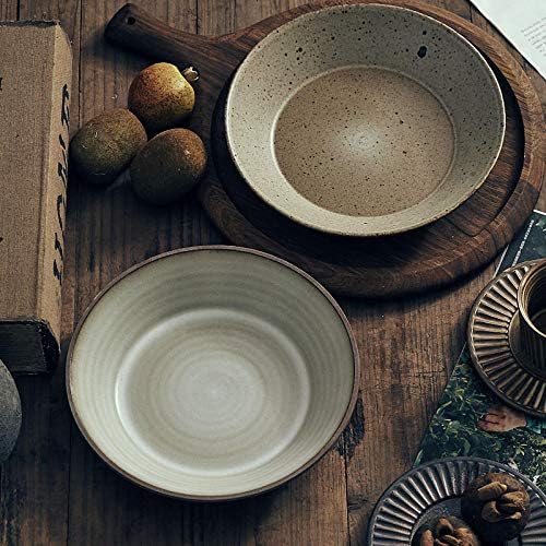 NiNnn Plates Organiser Ceramic Flower Sauce Stone Dish Dish Sushi Snack Plate Pasta Dish Fried Rice Plate Earth Yellow Dinnerware Sets