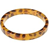 URTERYSER Fashion Bracelet, Brown Leopard Mottled Bangle All-match Polygon Resin Bracelet for Wedding Engagement Party Anniversaries