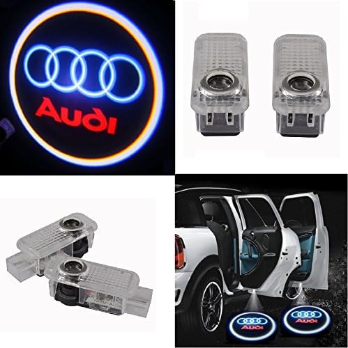 Ruicer US Stock LED Car Door Shadow Projection Lamp Welcome Light Laser Emblem Logo Lamps for AUDI 2pcs