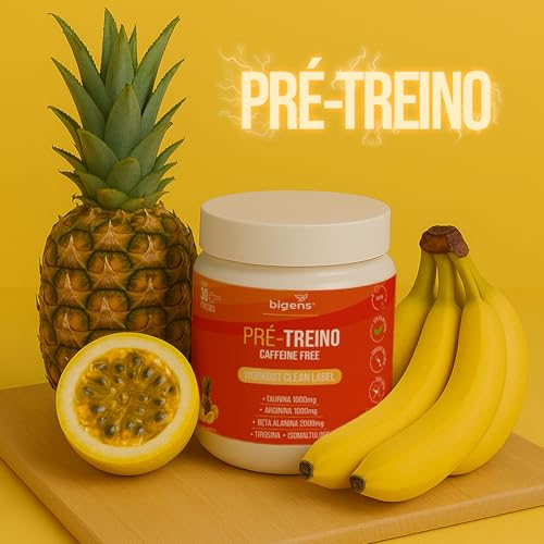 Pré Treino Bigens, Sem Cafeína, Adoçantes e Corantes Naturais, 300g (Unidade, Frutas Amarelas)