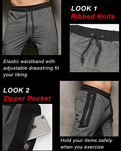 MAGCOMSEN Gym Broek Mens Lichtgewicht Trainingspak Bottoms Joggers Sweat Broek Slim Fit Wandelen Running Zip Zakken… - Image 4