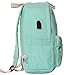 Veenajo Canvas Classic Backpack for School Travel Daypack Laptop Backpack with USB Charging Port (]Light Green)