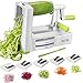 5-Blade Spiralizer Vegetable Spiral Slicer,Noodle Maker,Fruits and Veggies Slicer for Low Carb/Paleo/Gluten-Free Meals with Labeled Blades,Storage Box,Cleaning Brush and Recipe Book.