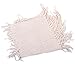 Winter Warm Knitting Fringed Infinity Loop Scarf for Men or Women Beige One size