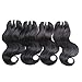 MSCOOL Unprocessed Brazilian Virgin Hair Body Wave Bundles 4 pcs/lot 10inch 50g/pcs Short Curly Hair Ombre Human Hair Extensions Two Tone Virgin Brazilian Hair Weaves (1B)
