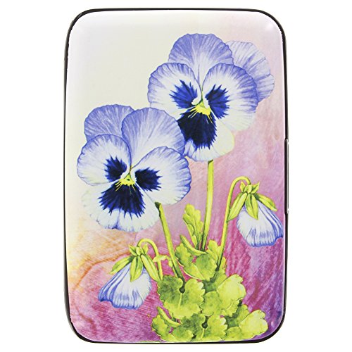 White Pansy Armored Credit Card RFID Block Wallet and Cash Holder