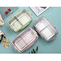 BILIKILI Multilayer Stainless Steel Insulation Lunch Bento BoX Leakproof Bento Lunch Box Food Container Square Simple Bamboo Fiber Lunch Box Insulation Compartment Adult Cute Lunch Box Student With Lid Lunch Box Fruit Box (23 x 15 x7 cm/ 9.05 x 5.90 x 2.75 inches, Pink)