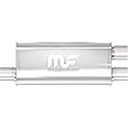 MagnaFlow Performance Exhaust Muffler 12266: 2.5"/2.25" Inlet/Outlet, 5x8x18" Oval, Stainless Steel, Satin Finish