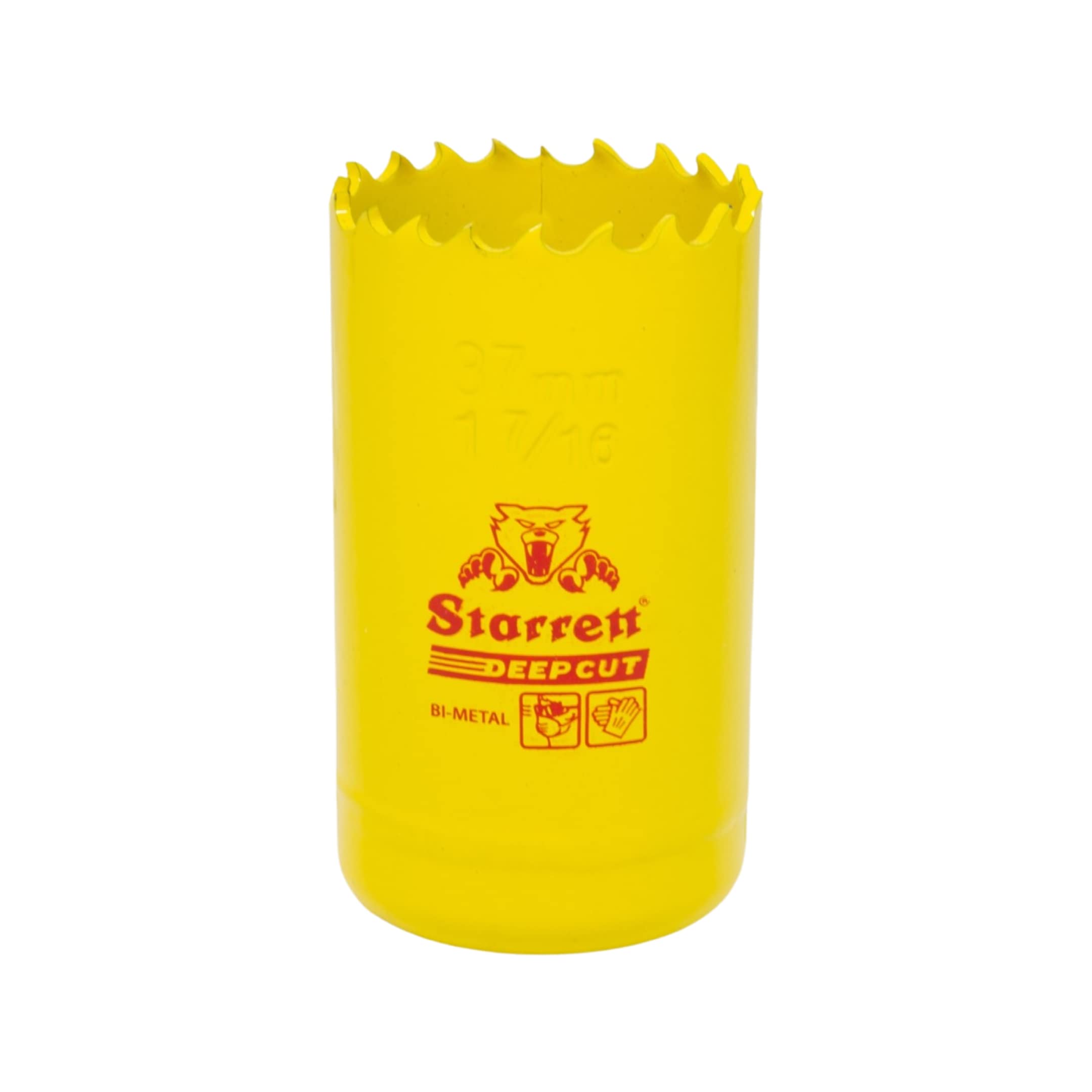 Starrett Deep Cut Hole Saw - DCH0176 Heavy Duty Bi-Metal with Extra Cobalt HSS Teeth - For Metals Wood Cast Iron Fibreglass Plastic Materials - 37mm