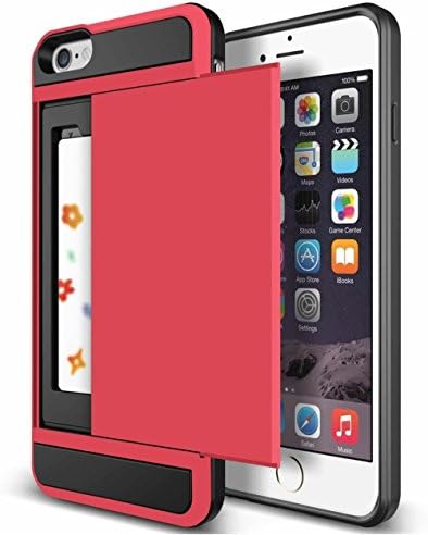 iPhone 6 Hybrid Case, OPSEC [Heavy Duty] Impact Resistant Wallet with Card Cover Slot and Protective Armor Shell + Anti-scratch Hard PC Back Cover Skin ID for Apple iPhone 6 6S 4.7” Devices
