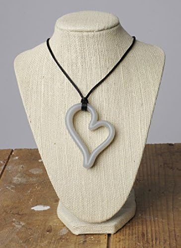 Teethease Heart Pendant Toy, Grey