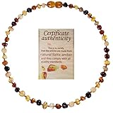 Mommy’s Touch 100% Natural Amber Teething Necklace (Multi-Color) - Anti-Inflammatory & Teething Pain Reducing Properties Unisex Necklace With Twist-in Screw Clasp