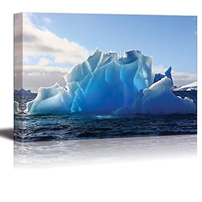 Canvas Prints Wall Art - Wonderful Iceberg Nearly Transparent in Antarctica | Modern Wall Decor/Home Decoration Stretched Gallery Canvas Wrap Giclee Print. Ready to Hang - 12" x 18"