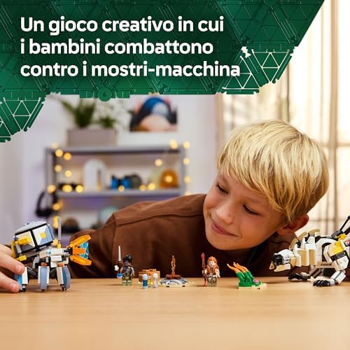Horizon Adventures Aloy e Varl Contro Arcapode e Secodonte, Gioco d'Avventura per Bambini e Bambine da 9 Anni dal Videogioco con 2 Modellini da Costruire di Robot Giocattolo, Idea Regalo 77037