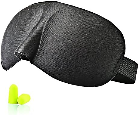 3D Eye Mask Soft Padded Sleep Travel Shade Cover Rest Relax Sleeping Blindfold + 1 Pair Earplugs