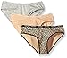 Calvin Klein Big Girls 3 Pack Assorted Bikinis, Cheetah Neutrals, Large/12/14