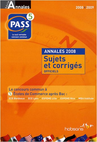 Concours PASS, annales du concours 2008