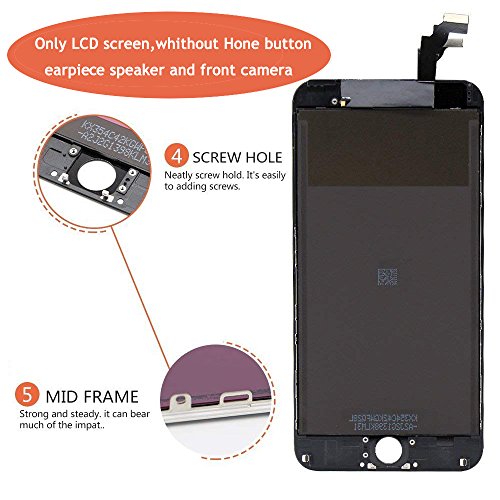 Screen Replacement for iPhone 6 Plus Black LCD Display 3D Touch Screen Digitizer 5.5 Inch Frame Assembly Set with Repair Tools(iPhone 6 Plus Screen, Black) - Thumbnail 2