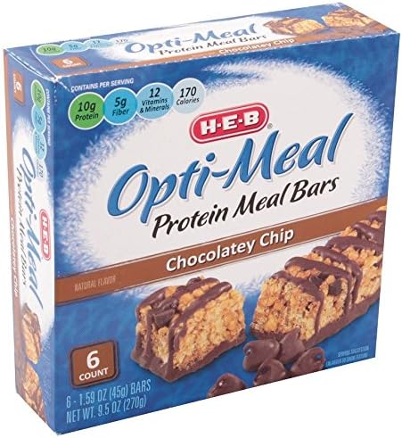(VALUE BOX) TEXAS GROCERY Opti‑Meal Chocolate Chip Protein Bars 6ct [he]