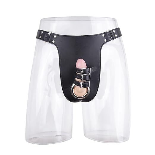 Herren String Kunstleder Tragbare Penis Wetlook Briefs Unterwäsche schwarz