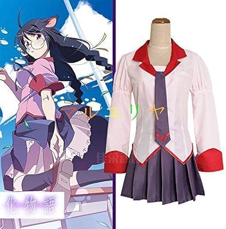 Amazon 化物語 羽川 翼 戦場ヶ原 ひたぎ 神原 駿河 直江津高校制服 コスプレ衣装 コスチューム 変身 仮装 ステージ服 舞台 ハロウィン クリスマス コスプレ 仮装 通販