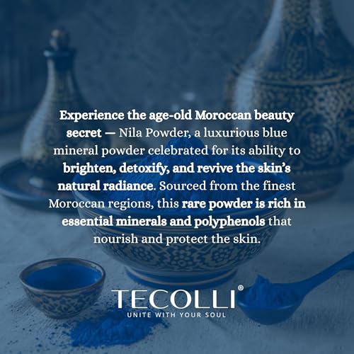 Original Moroccan Blue Nila Powder 100g – Pure & Natural Face Mask for Skin Brightening, Purifying, and Whitening