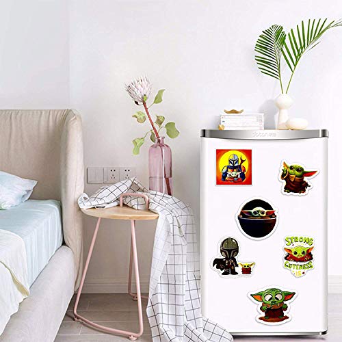 BonneChance 6 Pack Large Baby Yoda Stickers Mandalorian Star Wars Sticker for Water Bottles Laptop Car Refrigerator Luggage Water Cup Computer Mobile Phone Locker Skateboard Luggage Baby Yoda Decals